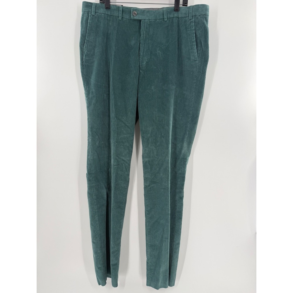Hiltl Dayne So Mens Corduroy Trousers Sea Green Teal Regular Fit Pants 40/38 NEW